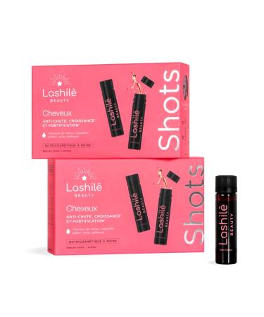 Lashil Beauty - Compl ment Alimentaire - Formule 3 en 1 - Anti-chute croissance et fortification - Shots cheveux - Cheveux de v nus roquette pr le s lenium - Made in France - Programme 1 mois 1 unit (Lot de 2)
