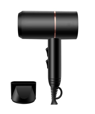 1800W Professtional Hair Dryer Salon Hairdryer Ionic Hair Dryer Portable Hair Dryer 2 Speed and 3 Heat with Nozzles Overheat Protection Low Noise Lightweight for Home Use Travel Black Small