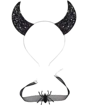 xbiez Girls Glitter Gothic Halloween Cosplay Devil Wing Headband Punk Hair Jewelry Unique Black Headwear Supplies 4 - Buy Online on GoSupps.com
