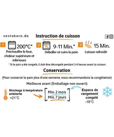 Vestakorn Handmade bread Wheat baguette 350 g with a fine crumb with narrow pores - Buy Online on GoSupps.com