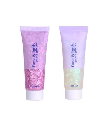2 Color Face and Body Glitter Gel Neon Accessories Outfit Glow Party for Body Glitter Stick Holographic Glitter Face Makeup.(03#Pink+06White) 2 Pcs 03#Pink+06White