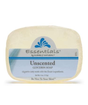 Essentials by Clearly Natural Glycerin Bar Soap Unscented 4 Ounce (Pack of 12)