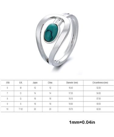 CLSSLVVBN Rings Jewelry Turquoise Silver Lady Finger Antique Ornaments Girls Gemstones Wedding Elegant Valentine Anniversary 7 - Buy Online on GoSupps.com