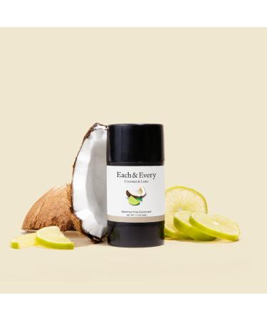 Each & Every All Natural Deodorant for Men & Women - Aluminum-Free Sensitive Skin Plant-Based Baking Soda-Free Long Lasting 24 Hr Odor Control - Coconut & Lime Travel Size (2 Pack 2.5oz) Coconut & Lime 2.5 Ounce (Pack of 2) - Buy Online on GoSupps.com