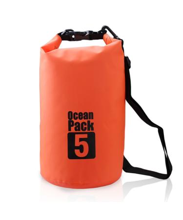 Bear Outdoor Dry Sack/Waterproof Bag for Boating, Kayaking, Hiking, Snowboarding, Camping, Rafting, Fishing and Backpacking (Orange, 5L) Orange 5L