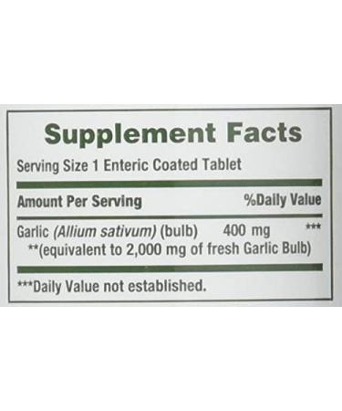 Nature's Bounty Garlic 2000mg, 240 Coated Tablets (2 Pack) - 2 Bottles of 120 Tablets - Buy Online on GoSupps.com