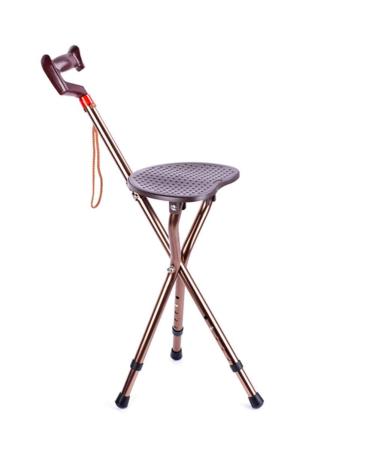Walking Stick Seat Folding Stool Multi-Function Handy Cane Seat Lighweight Aluminium Height Adjustable Max User Weight 200kg Surprise Gift