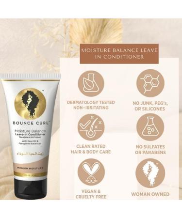 Bounce Curl Moisture Balance Leave-In Conditioner: Treatment & Primer Rose Oil Fenugreek Botanicals - Buy Online on GoSupps.com