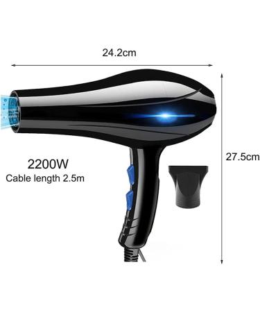 Healthy Ionic Hairdryer 2200W Ionic Conditioning Hair Dryer Professional Blu-Ray Hair Dryer Airflow Concentrator Fast Drying and Low Noise Powerful Fast Dry Hair Dryer 2 Speed 3 Heat Setup Small Gift - Buy Online on GoSupps.com
