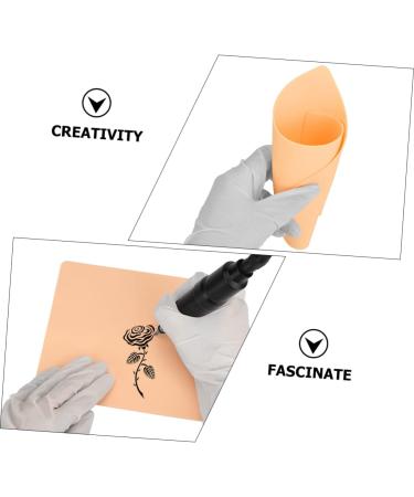 OHPHCALL 5pcs Face Tattoos for Semi Tattooing Embroidered Practice Beginner Microblading Skin Eyebrows 18.8x14.1cm Orange B - Buy Online on GoSupps.com
