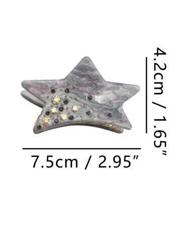 Star Hair Clips for Girls & Women - Acetate Claw Clips Pack of 2 - S9 - Buy Online on GoSupps.com