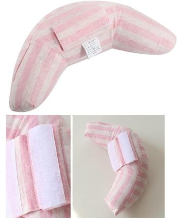 Kids Car Travel Pillow - Neck Support & Seat Belt Cushion for Toddlers - Pink Stripe - Buy Online on GoSupps.com