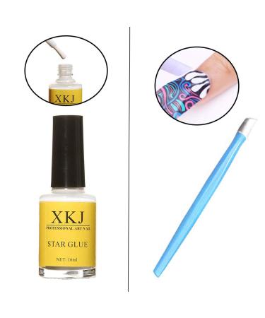 Kalolary 20 Color Starry Sky Nail Foil Set with Nail Glue - Holographic Transfer Stickers for DIY Nail Art at Home or Salon - Buy Online on GoSupps.com