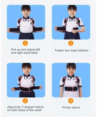 Children's Adjustable Posture Corrector Back Brace - Pink Medium Orthopedic Hunchback Support for Kids - Buy Online on GoSupps.com