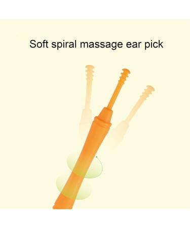 Ear Cleaner - Portable Earwax Spoon | Double Head Ear Wax Removal | Double-Head Ear Cleaning Kit Suitable for Adults and Children | Ear Wax Remover Tool Comfortable Ear Pick Ear Care Tools Orange1 - Buy Online on GoSupps.com