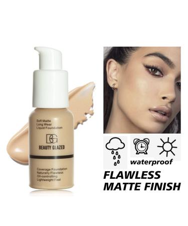 Flawless Soft Matte Liquid Foundation - 24HR Oil Control Makeup (103 Warm Peach) - Buy Online on GoSupps.com