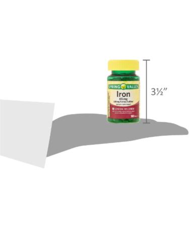 Spring Valley Iron Tablets 65 mg - 100 Count Value Size (Pack of 1) + Me Gustas Sticker - Buy Online on GoSupps.com