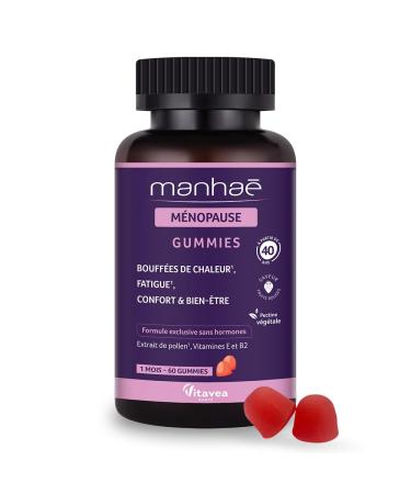 Vitavea - Manha - M nopause Gummies - Compl ment alimentaire m nopause sans hormones - Bouff es de chaleur bien- tre - Pollen BIO Vitamine E Vitamine B2-60 gummies saveur fruits rouges - 1 mois