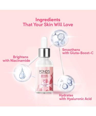 Pond's Bright Beauty Spot-less Glow Serum - Hyaluronic Acid Vitamin B3 & Gluta-Boost-C for Radiant Skin | 30ml - International Shipping - Buy Online on GoSupps.com