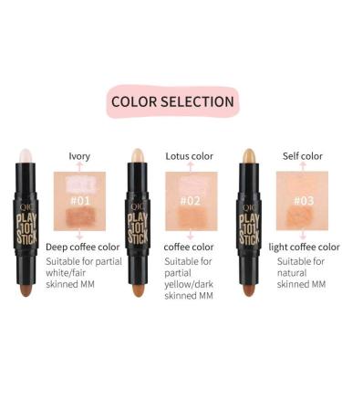 Lebeaut QIC Highlighting Pen Double-end Makeup Stick - Contour Palette & Highlighter Bar, Cosmetic Tool 02 - Buy Online on GoSupps.com