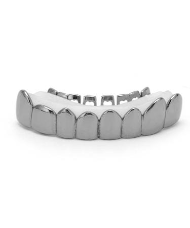 Lower Teeth Hip Hop Style False Tooth 18K Hip Hop Teeth Grills for Men Women  Halloween Festival Hip Hop Tooth Decoration Accessory for Women Men Gift Halloween Part(black)