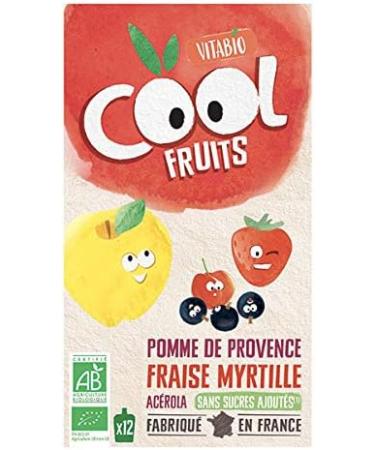 Vitabio - Cool Fruits Apple Strawberry Blueberry - Fruit pouches - 12 x 90g - Sold individually - Buy Online on GoSupps.com