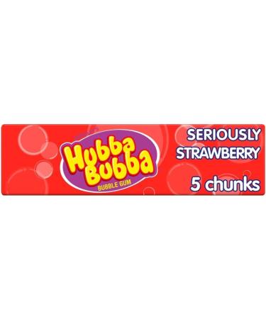 Wrigley's Hubba Bubba Bubble Gum Seriously Strawberry Flavour 5 Chunks 35G x Case of 20 Delicious Yummy Flavour - Buy Online on GoSupps.com
