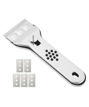 Ceramic Hob Scraper | Glass Scraper with 5 Blades for Ceramic Hob Scratches | Stainless Steel Blade Scratches for Induction Hobs Glass Ceramic Hob Oven Rundaotong