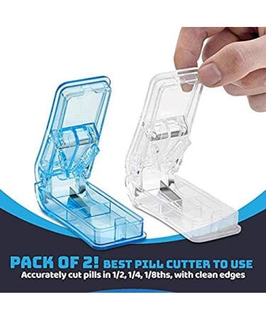 Pill Splitters - (Pack of 2) Pill Cutters with V- Grip for Small and Medication - Easily Cut Pills Splitter | Cutter and Crusher with Pill Holder Case to Spli - Buy Online on GoSupps.com