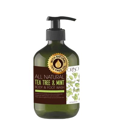 Tea Tree Body Wash with Mint for Women and Men - Helps Acne - Athletes Foot - Jock Itchy - Ringworm - Eczema - Body Odor - Itchy Skin - With Moisturizing Aloe for Hydrating Sensitive Skin - 16oz