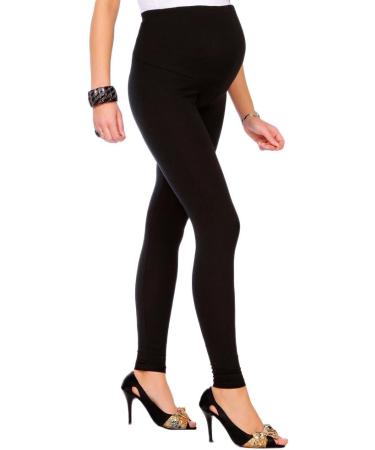FUTURO FASHION Maternity Cotton Leggings | Full Ankle Length | Comfortable Pregnancy Pants with Belly Support | Size 8-22 | Black - Buy Online on GoSupps.com