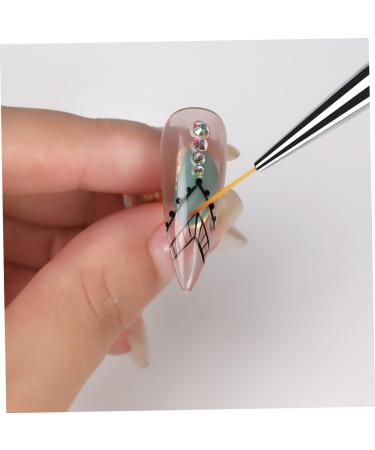 FOMIYES 2Sets Nail art drawing pen nail art fingernail brush DIY nail pens DIY nail nail liner brush miniature painting Alloy Pen Holder do it yourself draw a line - Buy Online on GoSupps.com