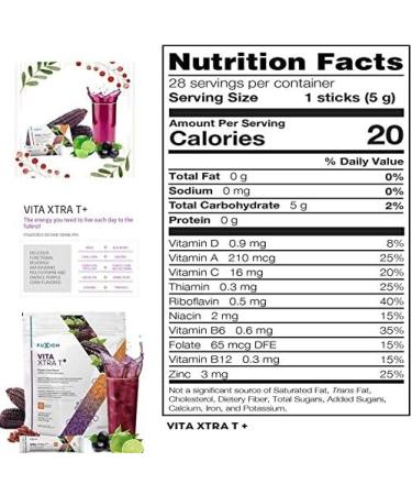 Zeal by Fuxion Vita Xtra T - Natural Herbs & Fruits Clean Energy Drink with Natural Caffeine - 28 ct Pouch - Buy Online on GoSupps.com