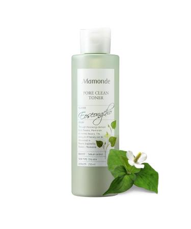 Mamonde Pore Clean Vegan Toner - Heartleaves for Pore Minimizing and Sebum Control Daily Face Toner for Oily Acne-Prone Skin Dermatologically Tested Korean Skin Care 8.45 Fl Oz.