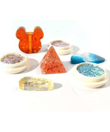 Craft Glitter Set - 8 Colographic Glitter for Resin Slime Body Face Nail Art & Tinkering - Rainbow Glitter Film - Buy Online on GoSupps.com
