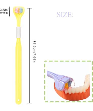 3-Piece Soft Three-Sided Toothbrush Set for Kids & Adults Slipproof Cleaning for Autism (Blue Yellow Green) - Buy Online on GoSupps.com