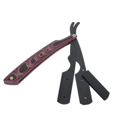 Beard Shaper for Men Folding Manual Shaving Tool for Facial Care with Wooden Handle(Red)