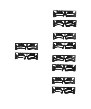 POPETPOP 10 Pcs Eyebrow Ruler Makeup Tools Eyebrow Shape Designer Stencils Women Makeup Stencil Labeling 1 count (Pack of 1) Blackx5pcs