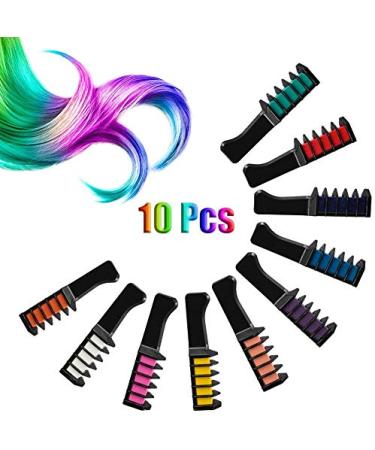 Non-Toxic Washable Temporary Hair Color Chalk Set - 10 Vibrant Colors for Kids & Adults | Perfect for Halloween Christmas Birthday Parties & Cosplay - Buy Online on GoSupps.com