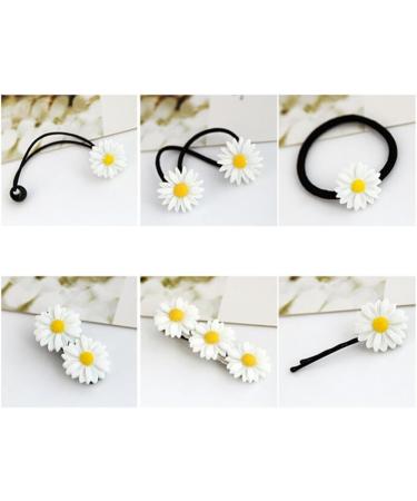 FRCOLOR Set of 6 Girls Hair Bobbles Wedding Hair Clips Hair Accessories for Wedding Daisy Hair Clips for Wedding Flower Clips for Hair Scrunchie Daisy - Buy Online on GoSupps.com