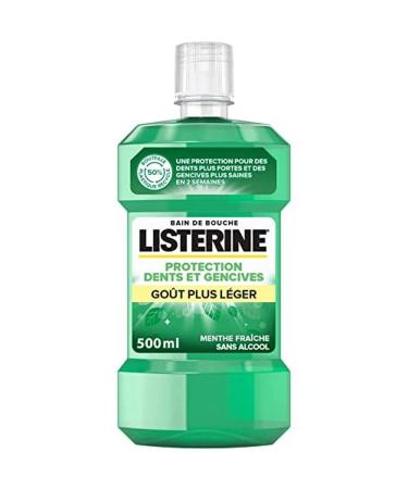 Listerine Listerine | Mouthwash Protection Teeth and Gums Taste Lighter (500ml Bottle) Triple Action Daily Mouthwash Mint Flavour for Fresh Breath