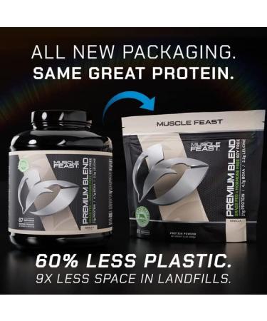 Muscle Feast Premium Grass-Fed Whey Protein Powder - Natural Vanilla | 5lb Hormone-Free eCommerce Worldwide Shipping - Buy Online on GoSupps.com