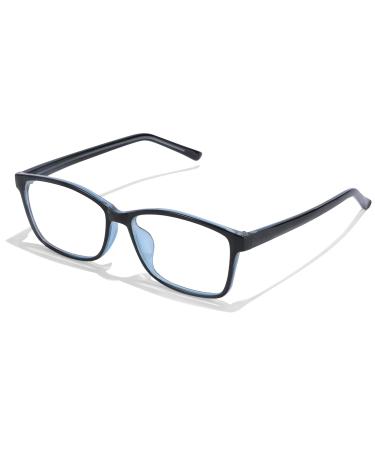 Natural Crystal Stone Lenses Reading Glasses with Clear Real Glass Lenses Blue Light Blocking & UV Protection IF5189 Blue 1.5 x