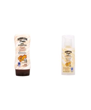 Hawaiian Tropic Silk Hydration Protective Sun Lotion Sunscreen LSF 15 180 ml 1 St + Silk Hydration Sun Lotion Air Soft Face Sunscreen LSF 30 50 ml 1 ST