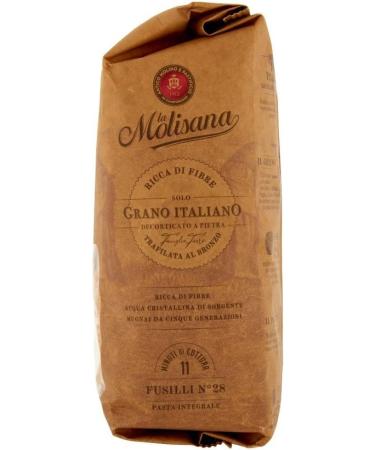  Italian Gourmet E.R. La Molisana Pasta Integrale Fusilli No. 28 Whole Grain Pasta 100% Italian Wheat Bronze Paste 500g + Italian Gourmet Polpa di Pomodoro 400g - Buy Online on GoSupps.com