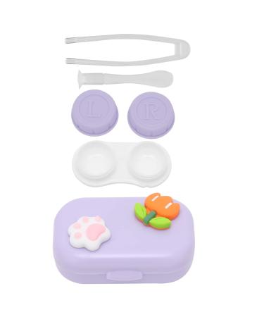 Contact lenses case sweet portable contact lens container resistant waterproof and dust -dust -density holder box soak soak to store cosmetic (violet)