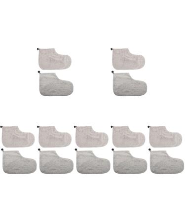 Beaupretty 7 pairs warm foot cover for the growth therapy F ustlings Children bathroom inlays made of paraffin wax down gloves foot protection wax bath cotton care coating grayx7st 28x20x0.9cmx7pcs