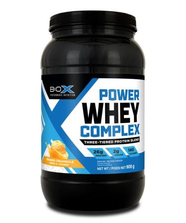 BioX Power Whey Complex | High Protein 100% Pure Whey Protein Powder | 26g Protein | Nitrogen-Rich Three Tiered Powder with Whey Concentrate Whey Isolate Hydrolyzed Whey | 26 Servings 2LB (Orange Creamsicle) Orange Creamsicle 26 Servings (Pack of 1)