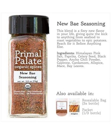 Primal Palate Organic Spices New Bae Seasoning - Certified Organic - 2.8 oz Bottle - Buy Online on GoSupps.com