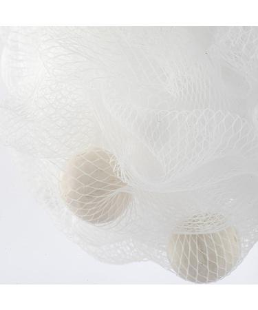 4 Pack Shower Puffs With Soap Pieces - White Soap - Premium Quality Loofah Exfoliating - Buy Online on GoSupps.com